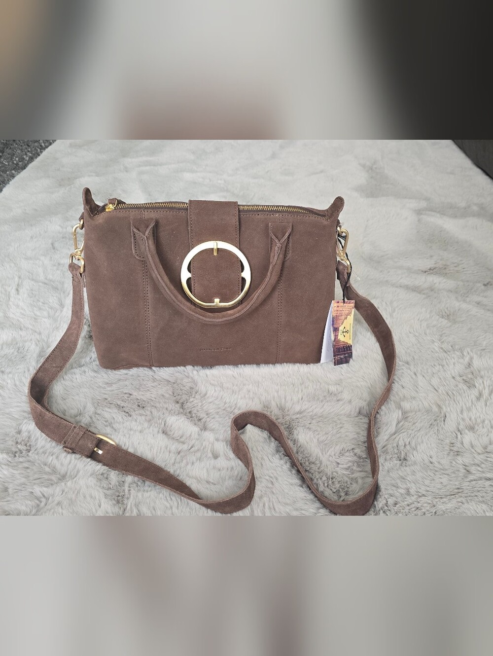 NWT HARBOR 2nd BROWN SUEDE LEATHER TOTE.